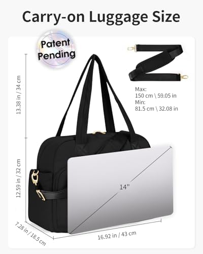 Wandering Nature 17x13x8 Personal Item Bag, Puffer Small Duffle bag for Travel with 14'' Laptop Compartment & Wet Pocket, Lightweight Carry on Weekender Duffle, Gourd Pattern - Image 7