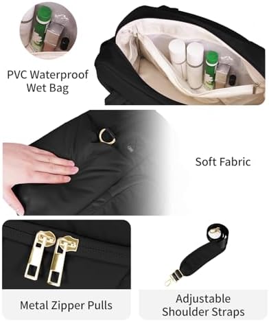 Wandering Nature 17x13x8 Personal Item Bag, Puffer Small Duffle bag for Travel with 14'' Laptop Compartment & Wet Pocket, Lightweight Carry on Weekender Duffle, Gourd Pattern - Image 3