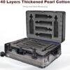 【Aluminum Alloy】Wine Suitcase for Airplanes 12 Bottle,Wine Luggage 28in Made Pure PC,TSA Lock,45lb,Air Transportation No Additional Cost,20cm Thick Pearl Cotton, Aluminum Frame Anti-Collision Edge ﻿ ﻿ - Image 4